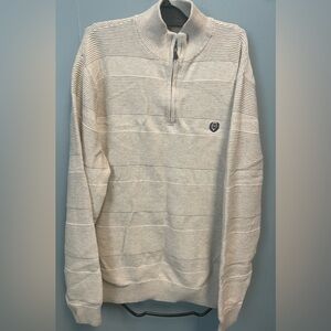 Chaps Beige Zip-Up Sweater for Men